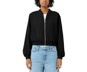 Bomberjacke QS, Damen, Gr. XS (34), schwarz, Web, Obermaterial: 80% Polyester, 16% Viskose, 4% Elasthan, unifarben, lässig geschnitten hüftlang, Rundhals, elastischer Bund, Jacken Bomberjacke (1077111