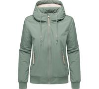Ragwear Damen leichte wasserdichte Winterjacke kurze Herbstjacke mit Fleecefutter und Kapuze Oggie Warm YOUMODO Dusty Green Gr. L