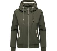 Ragwear Damen leichte wasserdichte Winterjacke kurze Herbstjacke mit Fleecefutter und Kapuze Oggie Warm YOUMODO Dark Olive Gr. S