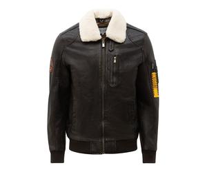 Bomberjacke RICANO "Lederjacke TG-1011", Herren, Gr. 4XL, braun, Obermaterial: 100% Lammnappaleder LANA. Futter: 100% Baumwolle CO., schmal, Rundhals, Jacken Bomberjacke, Handgefertigt aus echtem Lede