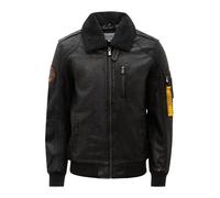 Bomberjacke RICANO "Lederjacke TG-1011", Herren, Gr. 4XL, schwarz, Obermaterial: 100% Lammnappaleder LANA. Futter: 100% Baumwolle CO., schmal, Rundhals, Jacken Bomberjacke, Handgefertigt aus echtem Le