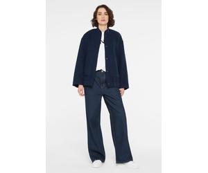 Bomberjacke SENSES.THE LABEL, Damen, Gr. L/XL, blau, Web, Material: 63% Polyester, 26% Polyacryl, 11% Wolle, Futter: 100% Polyester, unifarben, oversize normal, eingesetzt gerader Abschluss, Jacken Bo