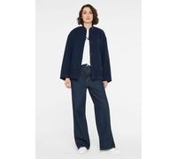 Bomberjacke SENSES.THE LABEL, Damen, Gr. S/M, blau, Material: 63% Polyester, 26% Polyacryl, 11% Wolle, Futter: 100% Polyester, unifarben, oversize normal, eingesetzt gerader Abschluss, Jacken Bomberja