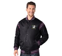 Bomberjacke STARTER "Starter Jacke Anaheim Ducks Starter Satin Varsity", Herren, Gr. L, schwarz, Popeline;Jersey, 100% Polyester, Jacken Bomberjacke (22151851-L) schwarz