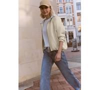 Bomberjacke STREET ONE STUDIO, Damen, Gr. 42, powder beige, Stoff, Obermaterial: 62% Polyester, 34% Viskose, 4% Elasthan; Futter: 100% Polyester; Kapuze: 62% Polyester, 34% Viskose, 4% Elasthan, unifa