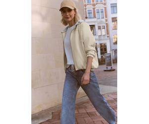 Bomberjacke STREET ONE STUDIO, Damen, Gr. 46, powder beige, Stoff, Obermaterial: 62% Polyester, 34% Viskose, 4% Elasthan. Futter: 100% Polyester. Kapuze: 62% Polyester, 34% Viskose, 4% Elasthan, unifa