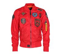 Bomberjacke TOP GUN "TG2024001", Herren, Gr. 48S, rot, Oberstoff: 100% Nylon / Futter: 100% Polyester / Strick: 100% Polyester / Kragen: 100% Polyester, Jacken Bomberjacke (87061924-S) rot