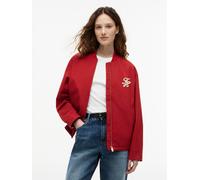 Bomberjacke TOMMY HILFIGER "COTTON BOMBER", Damen, Gr. 36, schwarz magma, Web, Obermaterial: 72% Baumwolle, 28% Nylon, unifarben, regular fit hüftlang, Rundhals, eingesetzt gerader Abschluss, Jacken B