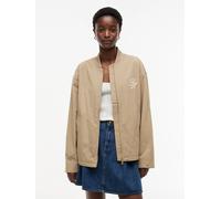 Bomberjacke TOMMY HILFIGER "COTTON BOMBER", Damen, Gr. 42, camel, Web, Obermaterial: 72% Baumwolle, 28% Nylon. Futter: 60% Baumwolle, 40% Polyester, unifarben, regular fit hüftlang, Rundhals, eingeset