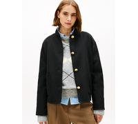 Bomberjacke TOMMY HILFIGER "DF WOOL SHORT BOMBER", Damen, Gr. 36, schwarz, Web, Obermaterial: 60% Wolle, 40% Polyester, unifarben, regular fit kurz, V-Ausschnitt, Jacken Bomberjacke, mit Wolle (247183