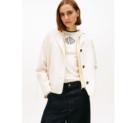 Bomberjacke TOMMY HILFIGER "DF WOOL SHORT BOMBER", Damen, Gr. 38, calico, Web, Obermaterial: 60% Wolle, 40% Polyester, unifarben, regular fit kurz, V-Ausschnitt, Jacken Bomberjacke, mit Wolle (4899895