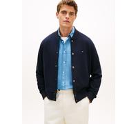 Bomberjacke TOMMY HILFIGER "ESSENTIAL TERRY", Herren, Gr. L, desert sky, Sweatware, Obermaterial: 100% Baumwolle, unifarben, regular fit normal, Rundhals, eingesetzt Rippbündchen, Jacken Bomberjacke,