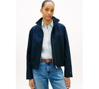 Bomberjacke TOMMY HILFIGER "TH COTTON BOMBER", Damen, Gr. M (40), schwarz night navy, Web, Obermaterial: 100% Baumwolle, unifarben, kurz, Jacken Bomberjacke, mit Reißverschluss (94611954-M) schwarz ni