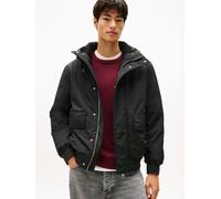 Bomberjacke TOMMY JEANS "CITY READY BOMBER", Herren, Gr. L, schwarz, Web, Obermaterial: 100% Polyamid, unifarben, regular fit normal, Rundhals, eingesetzt gerader Abschluss, Jacken Bomberjacke, Fliege
