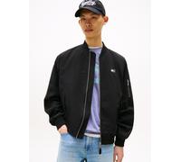 Bomberjacke TOMMY JEANS "TJM COTTON BOMBER JACKET", Herren, Gr. XL, schwarz, Web, Obermaterial: 85% Baumwolle, 15% Polyamid. Futter: 100% Polyester, unifarben, regular fit normal, Rundhals, eingesetzt