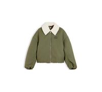 Bomberjacke TOMMY JEANS "TJW FUR COLLAR UTILITY BOMBER", Damen, Gr. XL (46), grün (dunkelgrünery), Jacken Bomberjacke, Kunstfaser, mit Fellimitat (62627531-XL) dunkelgrünery