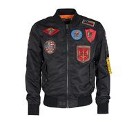 Bomberjacke TOP GUN "TG2024001", Herren, Gr. 50 (M), schwarz, Oberstoff: 100% Nylon / Futter: 100% Polyester / Strick: 100% Polyester / Kragen: 100% Polyester, Jacken (73435419-M) schwarz