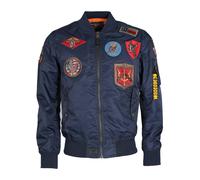 Bomberjacke TOP GUN "TG2024001", Herren, Gr. 52 (L), blau (navy), Oberstoff: 100% Nylon / Futter: 100% Polyester / Strick: 100% Polyester / Kragen: 100% Polyester, Jacken (40085234-L) navy
