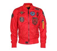 Bomberjacke TOP GUN "TG2024001", Herren, Gr. 54 (XL), rot, Oberstoff: 100% Nylon / Futter: 100% Polyester / Strick: 100% Polyester / Kragen: 100% Polyester, Jacken (87061924-XL) rot