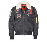 Bomberjacke TOP GUN "TG23002", Herren, Gr. 50M, schwarz, Obermaterial: 100% Polyamid. Futter, Wattierung, Strick, Kunstfell: 100% Polyester, Jacken Bomberjacke (31199343-M) schwarz