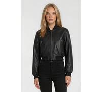Bomberjacke TRUEPRODIGY "Paola Bomberjacke aus Leder mit Reißverschluss", Damen, Gr. XL, schwarz, Obermaterial: 100% Schafsleder sheepskin., slim fit, Jacken Bomberjacke (96297122-XL) schwarz