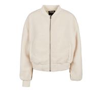 Bomberjacke URBAN CLASSICS "Urban Classics Damen Ladies Oversized Sherpa Bomber Jacket", Damen, Gr. 5XL, sandweiß, 100% Polyester, unifarben, oversize, amerikanischer Ausschnitt, Jacken Bomberjacke (2