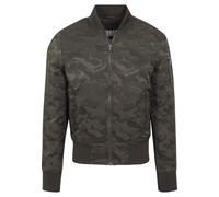 Bomberjacke URBAN CLASSICS "Urban Classics Herren Tonal Camo Bomber Jacket", Herren, Gr. M, schwarzolive, 68% Polyamid, 32% Polyester, mehrfarbig, normal, Rundhals, Jacken Bomberjacke (55212323-M) sch