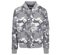 Bomberjacke URBAN CLASSICS "Urban Classics Herren Vintage Camo Cotton Bomber Jacket", Herren, Gr. M, snowcamo, 100% Baumwolle, mehrfarbig, normal, amerikanischer Ausschnitt, Jacken Bomberjacke (644098