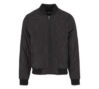 Bomberjacke URBAN CLASSICS "Urban Classics Onion Quilted Bomber", Herren, Gr. M, schwarz, 100% Polyester, mehrfarbig, casual, normal, amerikanischer Ausschnitt, Langarm, Jacken (20054957-M) schwarz