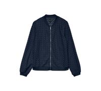Bomberjacke VERO MODA "VMBECCA LS BOMBER LACE TOP JRS", Damen, Gr. S (36), blau (navy blazer), Web, Obermaterial: 100% Polyester, unifarben, modisch, Langarm, Jacken (82365221-S) navy blazer