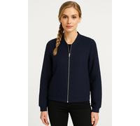 Bomberjacke VERO MODA "VMBECCA LS BOMBER LACE TOP JRS", Damen, Gr. S (36), blau (navy blazer), Web, Obermaterial: 100% Polyester, unifarben, modisch, Langarm, Jacken (82365221-S) navy blazer