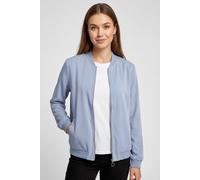 Bomberjacke VERO MODA "VMCOCO L/S BOMBER NOOS", Damen, Gr. S, brunnera blau, Web, Obermaterial: 96% Polyester, 4% Elasthan, unifarben, regular fit normal, Rundhals, Rippbündchen, Jacken Bomberjacke, i