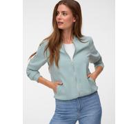 Bomberjacke VERO MODA "VMCOCO L/S BOMBER NOOS", Damen, Gr. XL, grün (gray mist detail:gold zipper), Web, Obermaterial: 96% Polyester, 4% Elasthan, unifarben, regular fit normal, Rundhals, Rippbündchen
