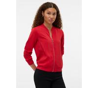 Bomberjacke VERO MODA "VMCOCO L/S BOMBER NOOS", Damen, Gr. XS, rot (ribbon rot), Web, Obermaterial: 96% Polyester, 4% Elasthan, unifarben, regular fit normal, Rundhals, Rippbündchen, Jacken Bomberjack