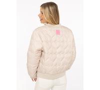 Bomberjacke ZWILLINGSHERZ ""Be Happy"", Damen, Gr. M, new beige, Steppware, Obermaterial: 100% Polyester, regular fit kurz, angesetztes Bündchen, Jacken (40321811-M) new beige