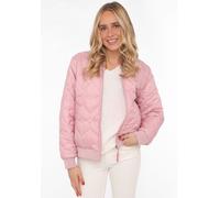 Bomberjacke ZWILLINGSHERZ "Be Happy", Damen, Gr. XXL, rosa, Steppware, Obermaterial: 100% Polyester, regular fit kurz, angesetztes Bündchen, Jacken Bomberjacke, modisch, Kontrastdetails, regular fit,