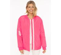 Bomberjacke ZWILLINGSHERZ "Happy", Damen, Gr. XXL, neon pink, Web, Obermaterial: 100% Polyester, unifarben, Po-bedeckend, ohne Ausschnitt, Rippbündchen, Jacken Bomberjacke, verdeckter Reißveschluss, T