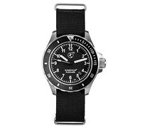 BOMBFROG Taucheruhren Herren Automatik BT25 Edelstahl Tritium mit NATO-Armband im eleganten Militär Uhr-Look, gebürstetes Edelstahlgehäuse mit entspiegeltem Saphirglas, Taucheruhr Herren