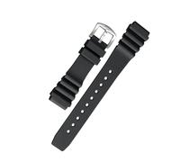 BOMBFROG Taucheruhr Uhrenarmband 20mm Silikon schwarz, Edelstahl-Dornenschließe silber - Uhrenarmband Taucheruhr Herren und Damen