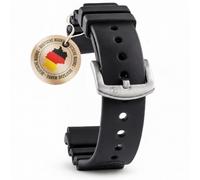 BOMBFROG Taucheruhr Uhrenarmband Silikon schwarz 27cm kürzbar Herren/Damen | 20mm, 22mm, 24mm, Schließe schwarz/silber Edelstahl, Damen & Herren, extra lang, UV-beständig, Tauchanzug-tauglich