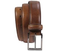 bombierter Ledergürtel aus Büffell-Nappa-Leder mit hochwertiger Schnalle cognac, Bundweite 105 = Gesamtlänge 119