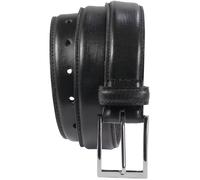 bombierter Ledergürtel aus Büffell-Nappa-Leder mit hochwertiger Schnalle schwarz, Bundweite 110 = Gesamtlänge 124