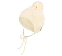 Sterntaler Mädchen Bommelmütze Blume Beanie-Mütze, Ecru, 45