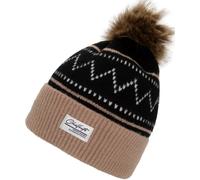 CHILLOUTS Ella Hat - Bommelmütze - schwarz - Einheitsgröße - Fleece Inside - Fake Fur Pompom