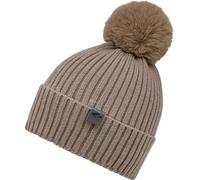 Bommelmütze CHILLOUTS "Hazel Hat", Damen, beige (taupe), Rippstrick, Kunstfaser, Mützen (18459861-0) taupe