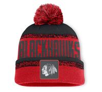 Bommelmütze FANATICS "Fanatics Mütze Chicago Blackhawks Thrive Cuffed Pom Beanie", Jungen, Gr. onesize, rot, 100% Polyacryl, Mützen (55502367-0) rot