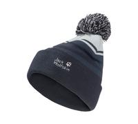 Jack Wolfskin Unisex Kinder Stripy Pompom K Beanie-Mütze, Dark Navy, M EU