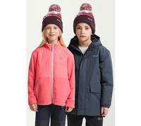 Bommelmütze JACK WOLFSKIN "STRIPY POMPOM BEANIE K", Jungen, Gr. S, amaranth, Obermaterial: 100% Poyacryl, Mützen (60563208-S) amaranth