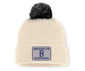 Bommelmütze NIKE "Nike Mütze Brooklyn Dodgers Nike Peak Std. Cuff Pom Beanie", Damen, Gr. onesize, weiß, 100% Polyacryl, Mützen (69855645-0) weiß