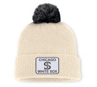 Bommelmütze NIKE "Nike Mütze Chicago White Sox Nike Peak Std. Cuff Pom Beanie", Jungen, Gr. onesize, beige (weiß), 100% Polyacryl, Mützen (23219557-0) weiß